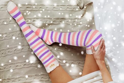 Benefeet Sox بنات لطيف الحيوان غامض جوارب طويلة إلى الركب المرأة مضحك مخطط دافئ شتاء دافئ رقيق الفخذ العليا الجوارب تدفئة الساق in Saudi Arabia