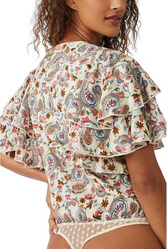 Free People Call Me Later Printed Bodysuit in Saudi Arabia