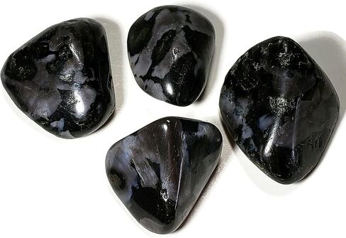 4 قطع من ميستيك ميرلينيت صغير/متوسط درجة ايه ايه، احجار كريمة كريستالية طبيعية مصقولة ومصقولة من مدغشقر، ازرق نيلي، اسود، فضي، ازرق، ارجواني، رمادي، 4 قطع in Kuwait