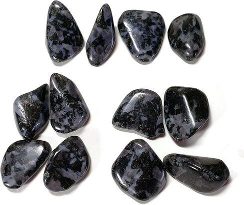 4 قطع من ميستيك ميرلينيت صغير/متوسط درجة ايه ايه، احجار كريمة كريستالية طبيعية مصقولة ومصقولة من مدغشقر، ازرق نيلي، اسود، فضي، ازرق، ارجواني، رمادي، 4 قطع in Kuwait