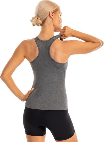 Ukaste Women's Compression Performance Tank Top Quick Dry Racerback Workout Running Tops, Pack of 3 in Kuwait