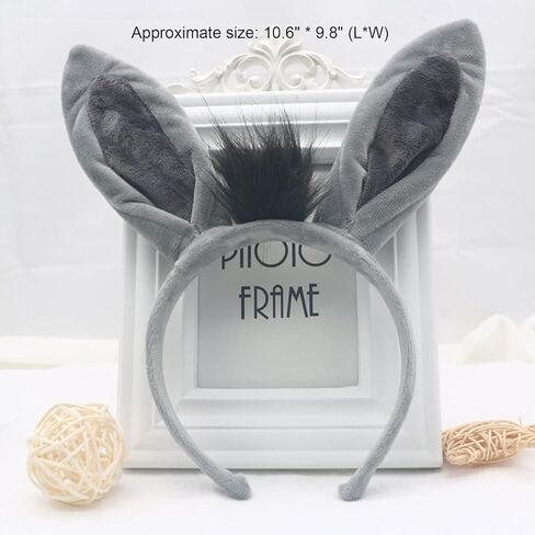 4 قطع من عصابة رأس حمار الهالوين وربطة عنق على شكل فيونكة وذيل رمادي وآذان حمار وأطواق شعر على شكل ربطة عنق على شكل حيوان وربطة شعر على شكل حيوان وربطة شعر للنساء أزياء تنكرية لعيد الميلاد وحفلات أعياد الميلاد in Kuwait