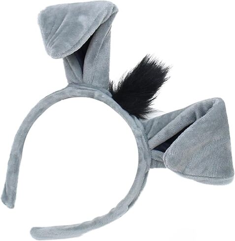 4 قطع من عصابة رأس حمار الهالوين وربطة عنق على شكل فيونكة وذيل رمادي وآذان حمار وأطواق شعر على شكل ربطة عنق على شكل حيوان وربطة شعر على شكل حيوان وربطة شعر للنساء أزياء تنكرية لعيد الميلاد وحفلات أعياد الميلاد in Kuwait