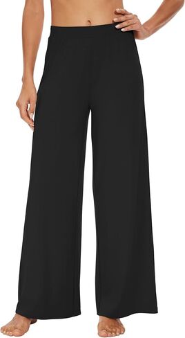 WiWi المرأة عادية فضفاض واسعة الساق بالازو السراويل الخيزران فسكوزي اليوغا Sweatpants مريح صالة بيجامة قيعان S-XXL in Kuwait