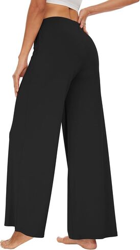 WiWi المرأة عادية فضفاض واسعة الساق بالازو السراويل الخيزران فسكوزي اليوغا Sweatpants مريح صالة بيجامة قيعان S-XXL in Kuwait