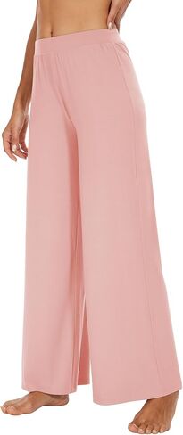 WiWi المرأة عادية فضفاض واسعة الساق بالازو السراويل الخيزران فسكوزي اليوغا Sweatpants مريح صالة بيجامة قيعان S-XXL in Kuwait