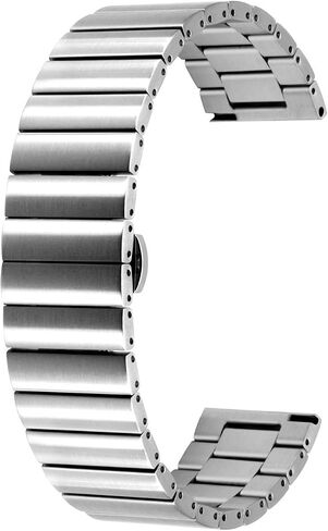 Horizontal Stripes 20mm 22mm Watch Band Strap Stainless Steel Metal Bracelet Quick Release Bracelet Silver Black Gray Rose Gold for Women Men in Saudi Arabia