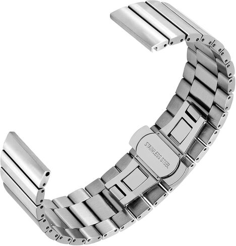 Horizontal Stripes 20mm 22mm Watch Band Strap Stainless Steel Metal Bracelet Quick Release Bracelet Silver Black Gray Rose Gold for Women Men in Saudi Arabia