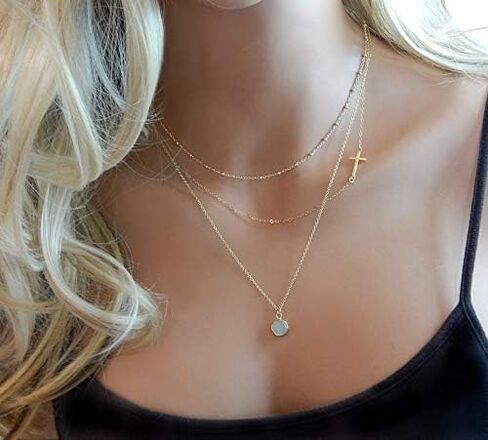 sisgem 14k الذهب قلادة الصليب جانبية للنساء، الذهب الأصفر لذيذ محفورة الإيمان جانبية الصليب قلادة قلادة مجوهرات قابل للتعديل لها، 14 "-17" in Saudi Arabia