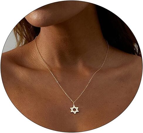 Kyerlyn Simple Gold Necklace Cute Tiny 14k Gold Plated Choker Necklaces Hollow Necklace for Women Dainty Gold Necklaces Minimalist Trendy Jewelry Gifts for Girls in Kuwait