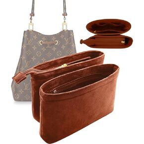 LIZHUYA Velvet 2 Packs Purse Organizer Women's Handbag Organizers Bag Organizer Insert Purse Organizer for LV NeoNoe Noé Series (BROWN) in Kuwait