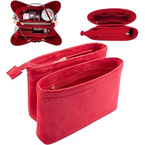 LIZHUYA Velvet 2 Packs Purse Organizer Women's Handbag Organizers Bag Organizer Insert Purse Organizer for LV NeoNoe Noé Series (BROWN)