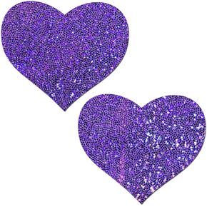 PASTEASE Heart Pasties - Nipple Covers for Festivals, Raves, & Lingerie | Halloween Accessory | Latex Free & Made in USA (Glitter Red Heart)