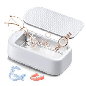 Ultrasonic Cleaner Jewelry Cleaning Machine: Professional Ultrasonic Glasses Cleaning Machine Small - Portable Retainer Cleaner for Dental Ring Denture Diamond Eyeglass Gold - 640 ml (640 ML) in Kuwait