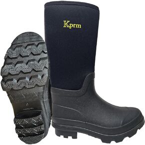 Kprm Rubber Rain Boots for Men Waterproof Lightweight Durable Neoprene Men's Work Boot Insulated for Mud Muck Outdoor