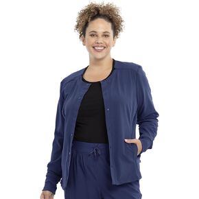 Cherokee Euphoria Women Warm Up Scrubs Jacket Snap Front CK387A