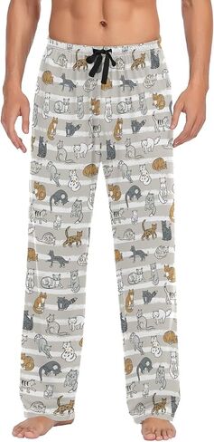 Plaaee سروال بيجامة رجالي دونات القهوة سروال نوم Pj Bottoms صالة بانت Sweatpants S in Kuwait