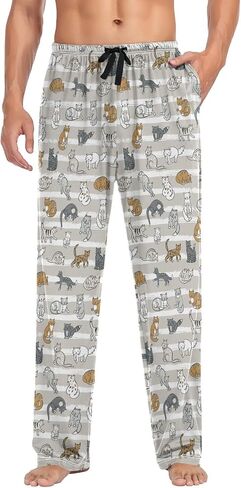 Plaaee سروال بيجامة رجالي دونات القهوة سروال نوم Pj Bottoms صالة بانت Sweatpants S in Kuwait
