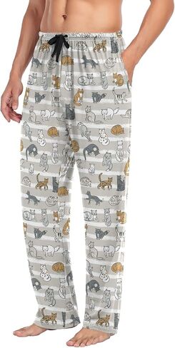 Plaaee سروال بيجامة رجالي دونات القهوة سروال نوم Pj Bottoms صالة بانت Sweatpants S in Kuwait