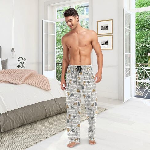 Plaaee سروال بيجامة رجالي دونات القهوة سروال نوم Pj Bottoms صالة بانت Sweatpants S in Kuwait