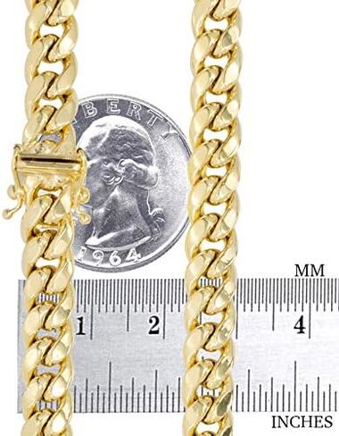 Nuragold 10k Yellow Gold 7.5mm Miami Cuban Link Chain Necklace, Mens Womens Jewelry Box Clasp 16" 18" 20" 22" 24" 26" 28" 30" in Saudi Arabia