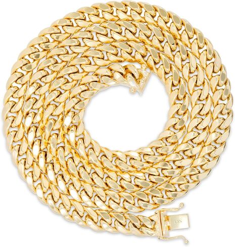 Nuragold 10k Yellow Gold 7.5mm Miami Cuban Link Chain Necklace, Mens Womens Jewelry Box Clasp 16" 18" 20" 22" 24" 26" 28" 30" in Saudi Arabia