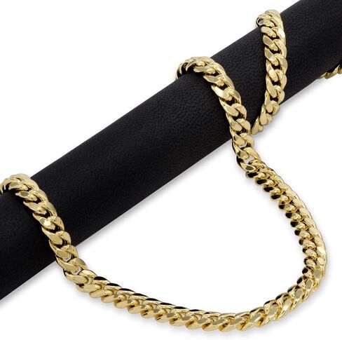 Nuragold 10k Yellow Gold 7.5mm Miami Cuban Link Chain Necklace, Mens Womens Jewelry Box Clasp 16" 18" 20" 22" 24" 26" 28" 30" in Saudi Arabia