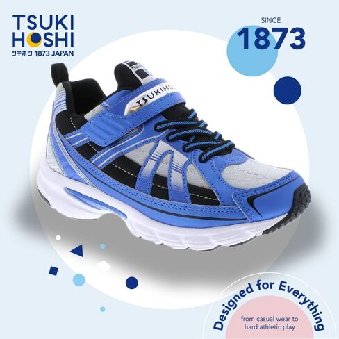 حذاء رياضي شبابي TSUKIHOSHI 3570 STORM بحزام إغلاق وقابل للغسل في الغسالة مع صندوق عريض عند الأصابع ونعل خارجي مقاوم للانزلاق ولا يترك علامات - للأطفال الصغار والكبار، للأعمار من 4 إلى 12 عامًا in Kuwait