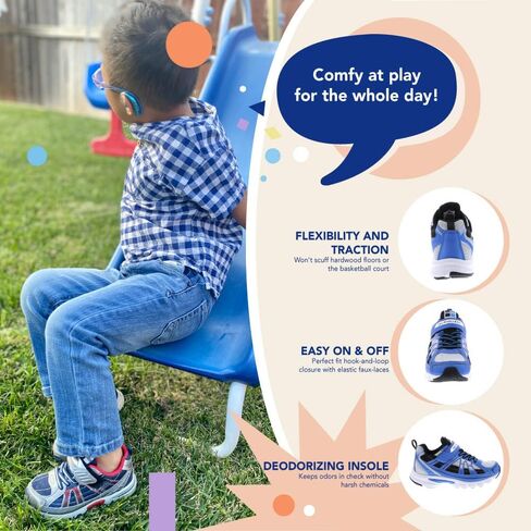 حذاء رياضي شبابي TSUKIHOSHI 3570 STORM بحزام إغلاق وقابل للغسل في الغسالة مع صندوق عريض عند الأصابع ونعل خارجي مقاوم للانزلاق ولا يترك علامات - للأطفال الصغار والكبار، للأعمار من 4 إلى 12 عامًا in Kuwait