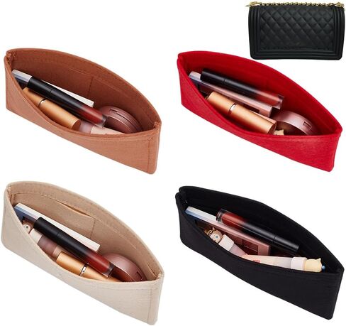 WADORN 4 Colors Felt Purse Organizer Insert, Small Handbag Shaper Liner Mini Envelope Inside Storage Bag Liner Rectangle Clutch Bag Multi Pochette for Tote Liner Pouch, 4.92x8.66 Inch in Saudi Arabia