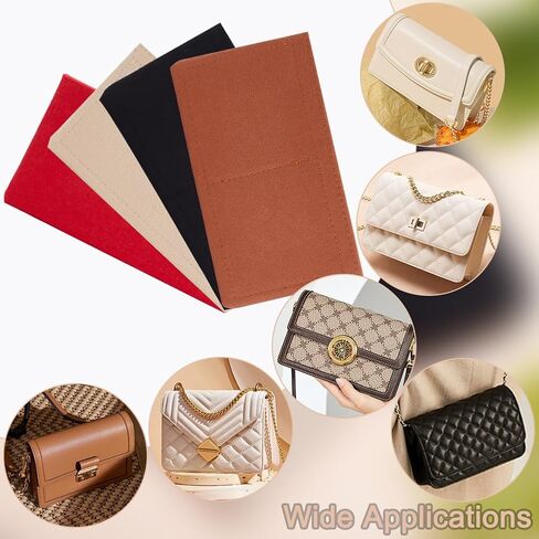 WADORN 4 Colors Felt Purse Organizer Insert, Small Handbag Shaper Liner Mini Envelope Inside Storage Bag Liner Rectangle Clutch Bag Multi Pochette for Tote Liner Pouch, 4.92x8.66 Inch in Saudi Arabia