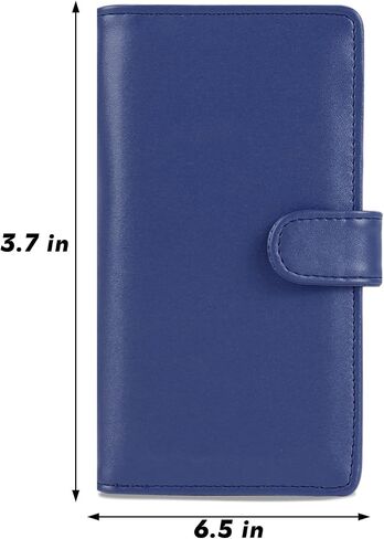 غطاء دفتر شيكات نحيف من LOLOMLO مع إغلاق سريع للشيكات المكررة والتسجيل، حافظة دفتر شيكات RFID مع 4 فتحات لبطاقة الائتمان وغطاء مقسم مجاني، محفظة حامل دفاتر الشيكات من جلد البولي يوريثان للرجال والنساء، أزرق داكن in Kuwait
