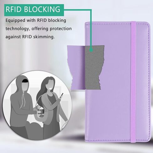 غطاء دفتر شيكات نحيف من LOLOMLO مع إغلاق سريع للشيكات المكررة والتسجيل، حافظة دفتر شيكات RFID مع 4 فتحات لبطاقة الائتمان وغطاء مقسم مجاني، محفظة حامل دفاتر الشيكات من جلد البولي يوريثان للرجال والنساء، أزرق داكن in Kuwait