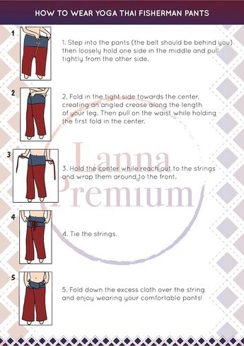 سراويل LannaPremium Thai Fisherman - سراويل Hakama قابلة للتعديل وأنيقة لليوجا والتأمل والرقص والفنون القتالية والمزيد in Saudi Arabia