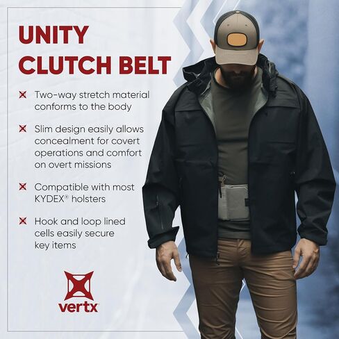 Vertx Mens Clutch Unity Tactical Belt, Modular Mission Belts for Men, Gun Holster Radio Mag Pouch for CCW Concealed Carry in Saudi Arabia