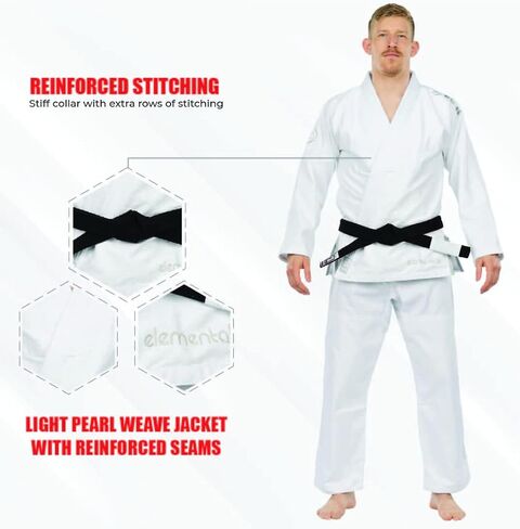FUJI Elemental Brazilian Jiu Jitsu Gi, BJJ Uniform with Pearl Weave Jacket, made from Cotton Blend in Kuwait