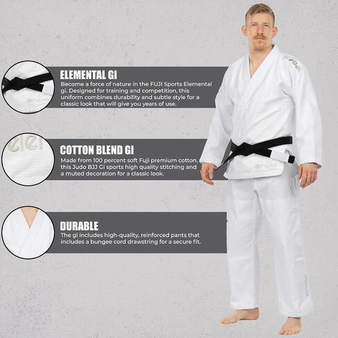 FUJI Elemental Brazilian Jiu Jitsu Gi, BJJ Uniform with Pearl Weave Jacket, made from Cotton Blend in Kuwait
