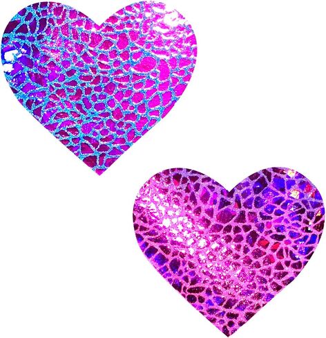 أغطية حلمات Neva Nude UV Eragon Holographic I Heart U Nipztix Pasties للمهرجانات والحفلات والملابس الداخلية والمزيد، لاصق من الدرجة الطبية، مقاوم للماء والعرق، صنع في الولايات المتحدة الأمريكية in Saudi Arabia