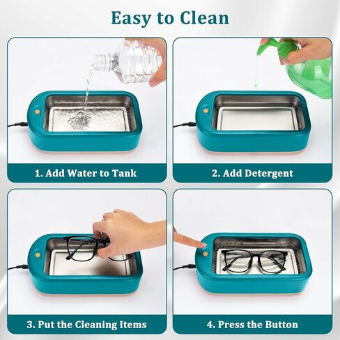 JUZUXI 640ml Ultrasonic Jewelry Cleaner, 40W Sonic Jewelry Cleaner Machine for Cleaning Dental Retainer, Ring,Eyeglasses,Watches,Silver Mouth Guards,Toothbrush in Kuwait