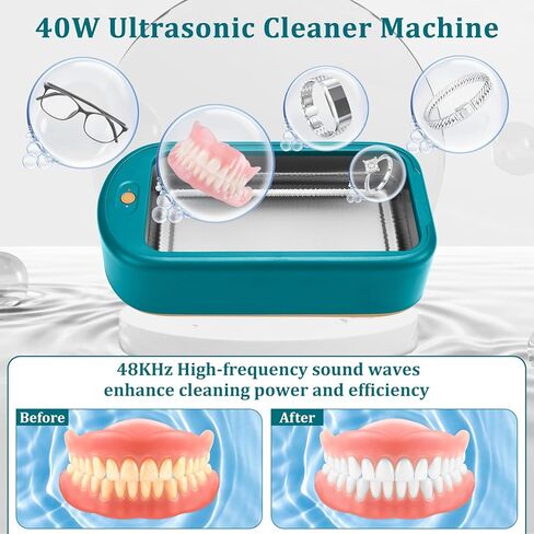 JUZUXI 640ml Ultrasonic Jewelry Cleaner, 40W Sonic Jewelry Cleaner Machine for Cleaning Dental Retainer, Ring,Eyeglasses,Watches,Silver Mouth Guards,Toothbrush in Kuwait