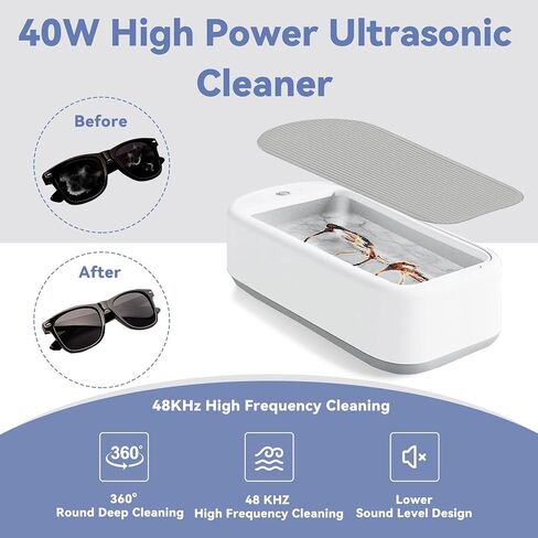 منظف ​​المجوهرات بالموجات فوق الصوتية HAKELPOK، سعة كبيرة 640 مل منظف المجوهرات بالموجات فوق الصوتية، منظف النظارات بالموجات فوق الصوتية المحمول 40 وات 48 كيلو هرتز، منظف بالموجات فوق الصوتية Cleanpod مع وضعين مؤقت للحلقة والنظارات وأطقم الأسنان in Kuwait