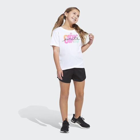 adidas Girls' Graphic Crossover T-Shirt in Kuwait