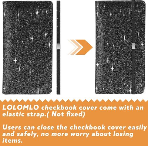 غطاء دفتر الشيكات اللامع من LOLOMLO للفتيات والنساء، مصنوع من جلد البولي يوريثان اللامع RFID الذي يحجب سجل الشيكات الوظيفي القياسي مع حامل قلم وحزام مطاطي لفحص الجزء العلوي والجانبي، وردي in Kuwait
