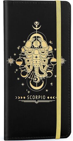 Checkbook Cover for Personal Checkbook, 12 Zodiac Signs Constellations Checkbook Cover RFID Checkbook Register Cover with Pen Holder & Built-in Clear Plastic Divider in Kuwait