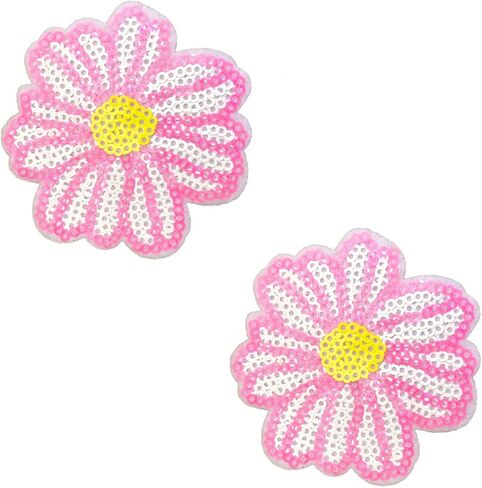 أغطية حلمات Neva Nude Sequin Daisy Nipztix للمهرجانات، والحفلات، والملابس الداخلية والمزيد، لاصق من الدرجة الطبية، مقاوم للماء والعرق، صنع في الولايات المتحدة الأمريكية in Kuwait