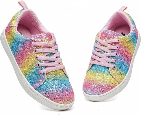 Bernal Girls & Boys Sparkle Glitter Sneakers Toddler/Little Kid/Big Kid Non-Slip Slip On School Low Top Walking Shoes in Saudi Arabia