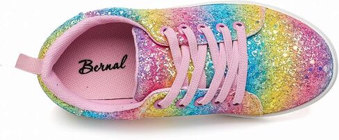 Bernal Girls & Boys Sparkle Glitter Sneakers Toddler/Little Kid/Big Kid Non-Slip Slip On School Low Top Walking Shoes in Saudi Arabia