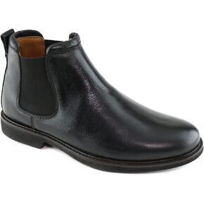 MJNY Mens Casual Comfortable Genuine Leather Chelsea Ankle Boots Lightweight Breathable Elastic Classic Fashion Chukka Dress Boots
