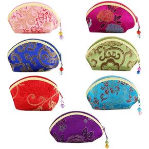 Leadigol 7 Pcs Jewelry Bags with Zipper Gift Bags,Women Jewelry Bag,Exquisite Convenient Portable Jewelry Case Cloth Gift Pouch Multi Color Bracelet Bag Necklaces Case Zip Purse Pouch in Saudi Arabia
