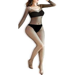PERAMBRY Fishnet Lingerie Bodysuit for Women Sexy Lace Bodytockings for Romantic Date Wearing(Mesh-279) in Kuwait